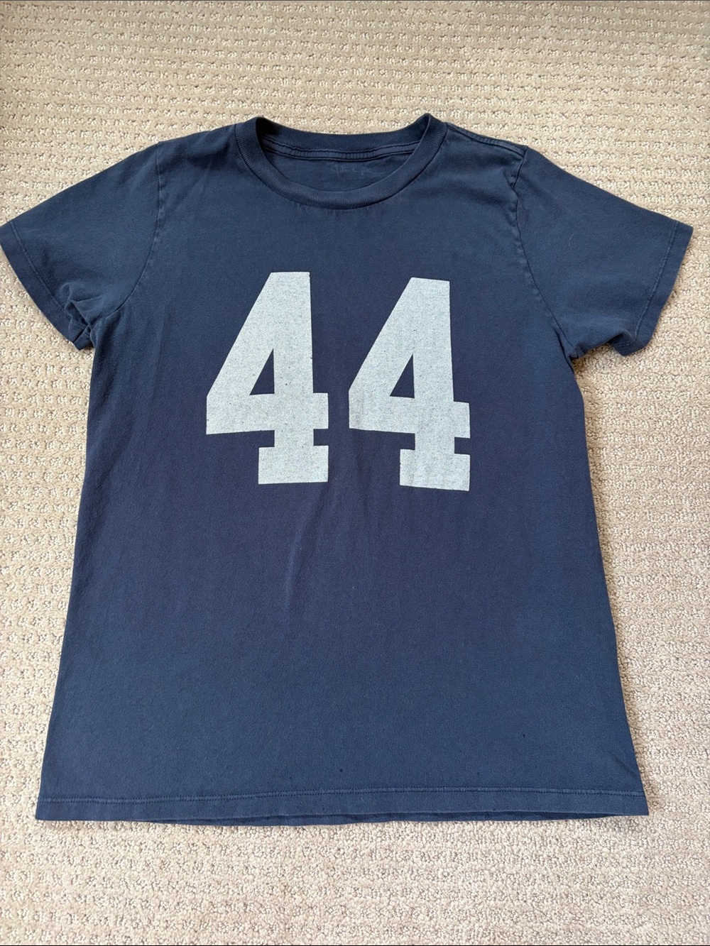 Brandy Melville Navy Blue Short Sleeve Tee with White '44' Graphic